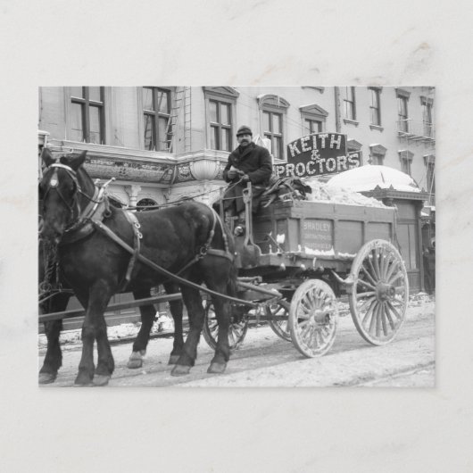 Sneeuwverwijdering, 1908 briefkaart (Voorkant)