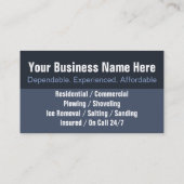 Sneeuwverwijdering die CustomizableTemplate stroom Visitekaartje (Achterkant)