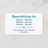 Sneeuwverwijdering dubbelzijdig Visitekaartje (Achterkant)