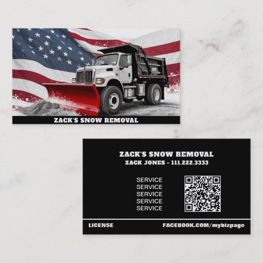 *~* Sneeuwverwijdering Noodlijdende Vrachtwagen AP Visitekaartje (Voorkant / Achterkant)