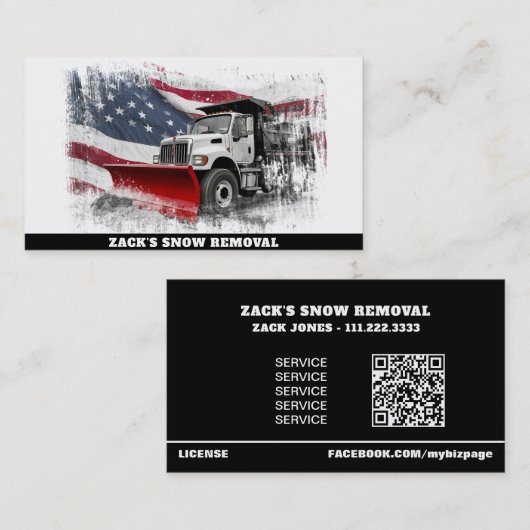 *~* Sneeuwverwijdering Noodlijdende Vrachtwagen AP Visitekaartje (Voorkant / Achterkant)