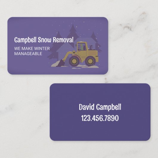Sneeuwverwijdering ploegen visitekaartje (Voorkant / Achterkant)