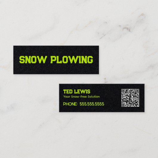 Sneeuwverwijdering QR-code Mini Visitekaartje (Voorkant / Achterkant)