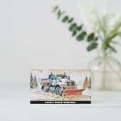 *~* Sneeuwverwijdering Sneeuw Ploeiende Vrachtwage Visitekaartje (Staand voorkant)