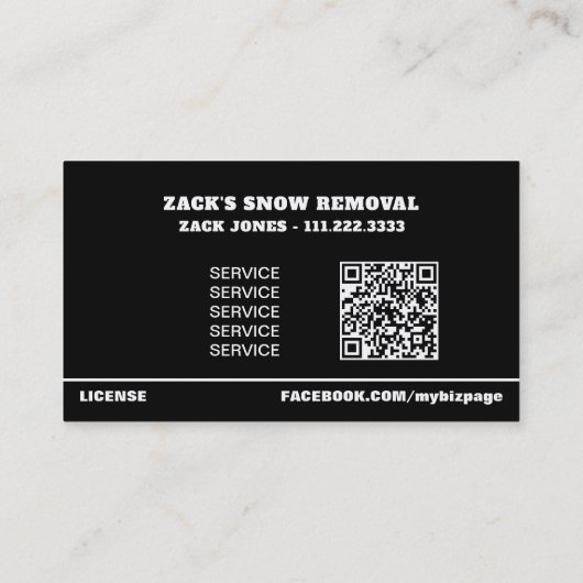 *~* Sneeuwverwijdering Sneeuw Ploeiende Vrachtwage Visitekaartje (Achterkant)