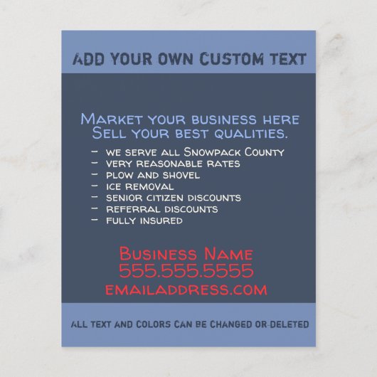 Sneeuwverwijdering. Sneeuwploeg  Flyer (Achterkant)