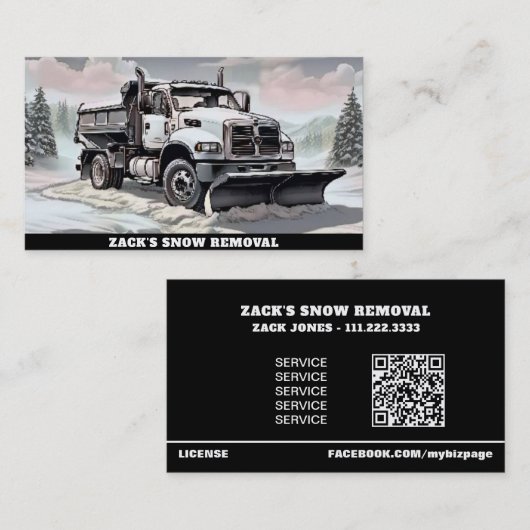 *~* Sneeuwverwijdering Sneeuwploegvrachtwagen AP74 Visitekaartje (Voorkant / Achterkant)