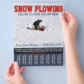 Sneeuwverwijdering. Sneeuwschuiver Service.Aangepa Flyer (Hand)