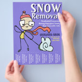 Sneeuwverwijdering tijdens het ploegen flyer (Hand)