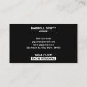 Sneeuwverwijdering Vette Typografie Black Visitekaartje (Achterkant)