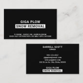 Sneeuwverwijdering Vette Typografie Black Visitekaartje (Voorkant / Achterkant)