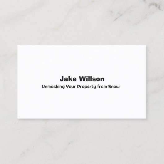 Sneeuwverwijdering Visitekaartje (Achterkant)