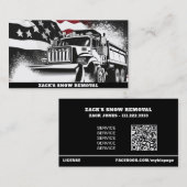 *~* Sneeuwverwijdering Vrachtwagen Vlag Rood Wit B Visitekaartje (Voorkant / Achterkant)