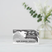 Sneeuwverwijdering zwart-wit visitekaartje (Staand voorkant)