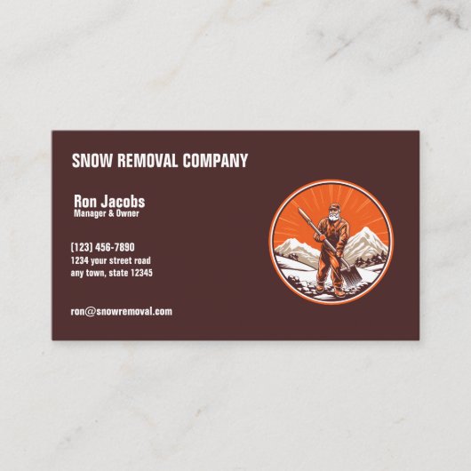 Sneeuwverwijderingsbedrijf Visitekaartje (Voorkant)