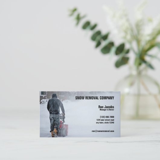 Sneeuwverwijderingsbedrijf Visitekaartje (Staand voorkant)