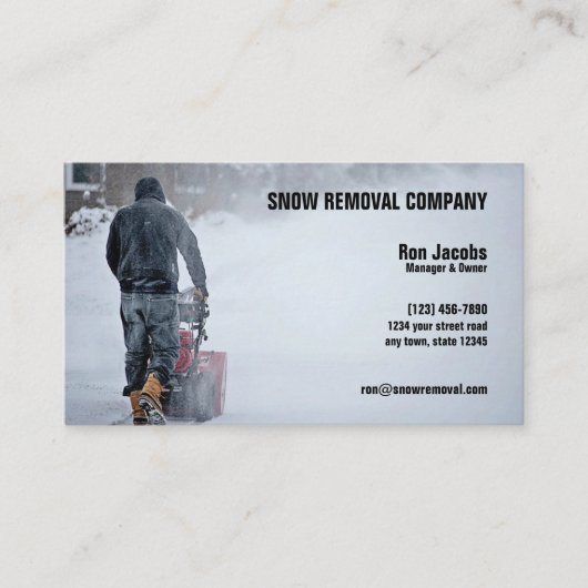 Sneeuwverwijderingsbedrijf Visitekaartje (Voorkant)