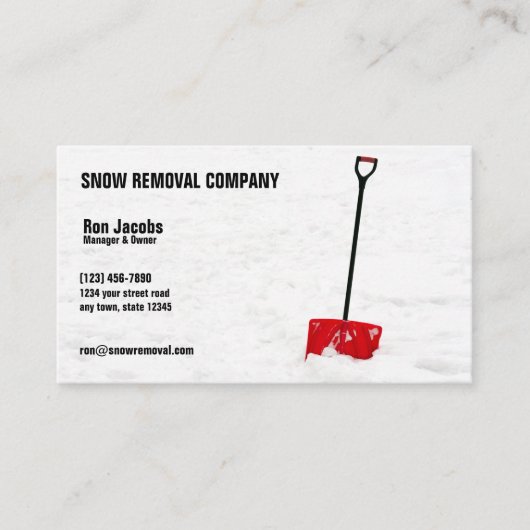 Sneeuwverwijderingsbedrijf Visitekaartje (Voorkant)