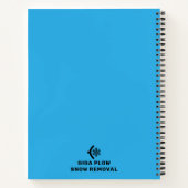 Sneeuwverwijderingsploed en sneeuwvlokken notitieboek (Achterkant)
