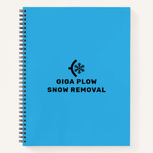 Sneeuwverwijderingsploed en sneeuwvlokken notitieboek