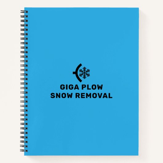 Sneeuwverwijderingsploed en sneeuwvlokken notitieboek (Voorkant)