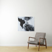 Sneeuwvijver en bomen die verdwijnen in mist wandkleed (In Situ (horizontaal))