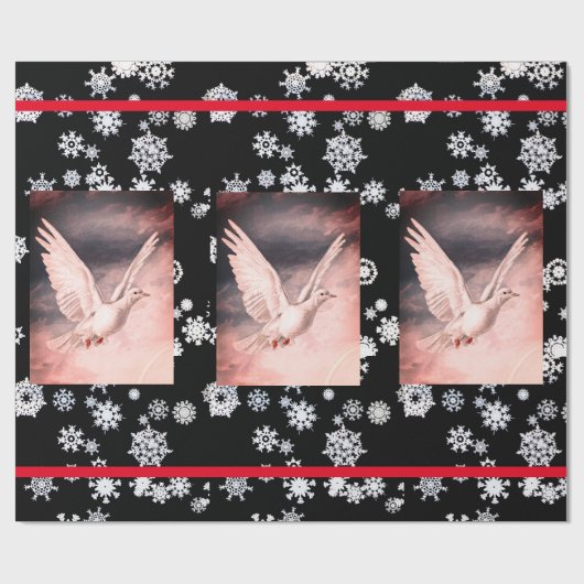 SNEEUWVLAKKEN EN VREDE DOVES CHRISTMAS GIFT Paper Cadeaupapier (Vlak)