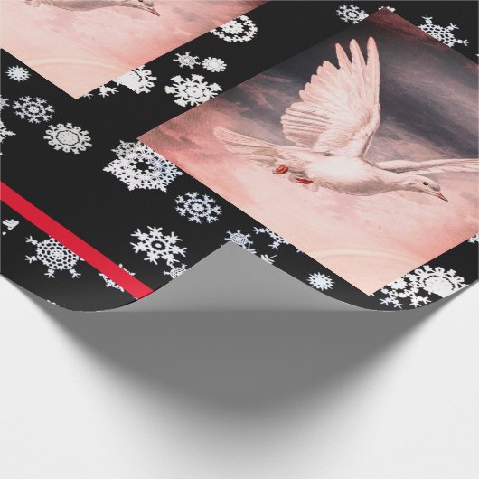 SNEEUWVLAKKEN EN VREDE DOVES CHRISTMAS GIFT Paper Cadeaupapier (Hoek)