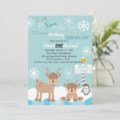 Sneeuwvlinder die één dag uitnodigt kaart (Staand voorkant)