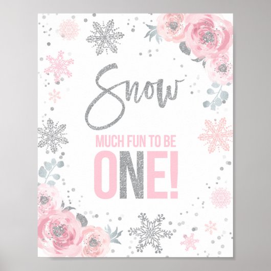 Sneeuwvlinder om een Winter ONEderland Party te zi Poster (Voorkant)