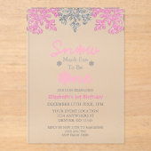 Sneeuwvlinder voor een winter van 1 januari acryl uitnodigingen (Voorkant)