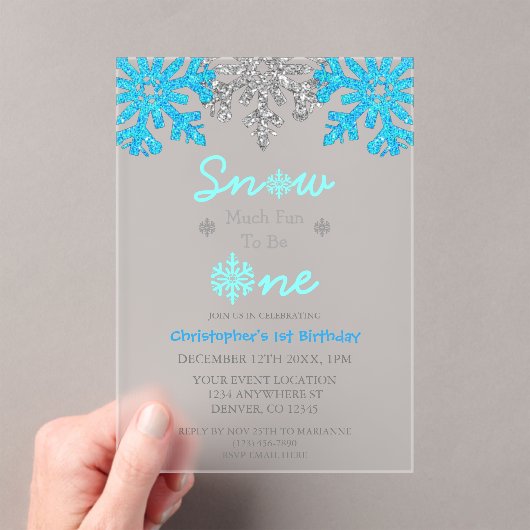 Sneeuwvlinder voor een winter van 1 januari acryl uitnodigingen (Insitu (Draagbaar))