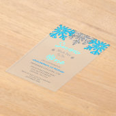 Sneeuwvlinder voor een winter van 1 januari acryl uitnodigingen (Laagn)