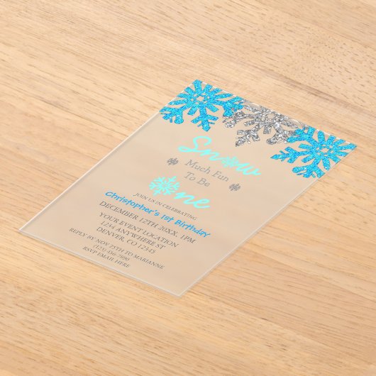 Sneeuwvlinder voor een winter van 1 januari acryl uitnodigingen (Laagn)