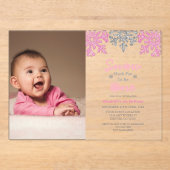 Sneeuwvlinder voor een winter van 1 januari acryl uitnodigingen (Voorkant)