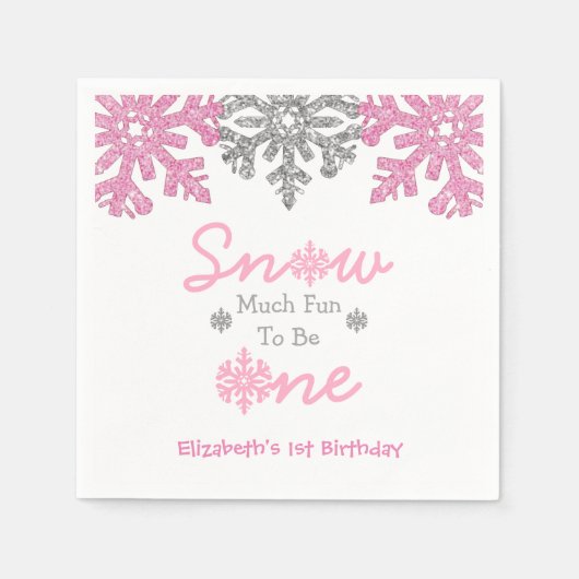 Sneeuwvlinder voor een winter van 1 januari servet (Voorkant)