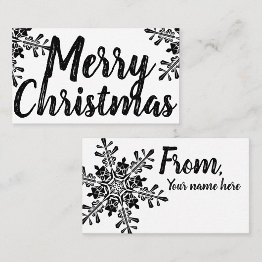 sneeuwvloeken maken leuk visitekaartje voor vrolij (Voorkant / Achterkant)