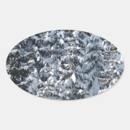 Sneeuwvloerstructuur Ovale Sticker