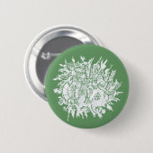 Sneeuwvlok 1 ronde button 5,7 cm (Voorkant /achterkant)