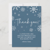 Sneeuwvlok 1e verjaardag winter dank je kaart (Voorkant)