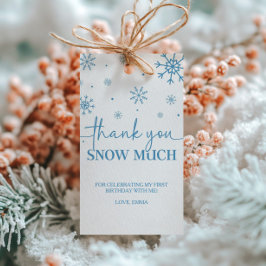Sneeuwvlok 1e verjaardag Winter Dank u Cadeaulabel