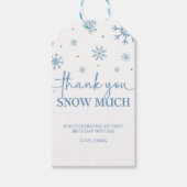 Sneeuwvlok 1e verjaardag Winter Dank u Cadeaulabel (Voorkant)