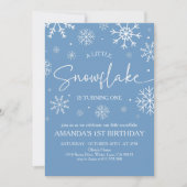 Sneeuwvlok 1e Verjaardag Winter Onederland Kaart (Voorkant)