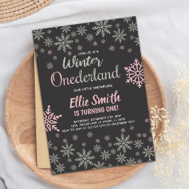 Sneeuwvlok 1e verjaardagsfeest voor meisjes kaart