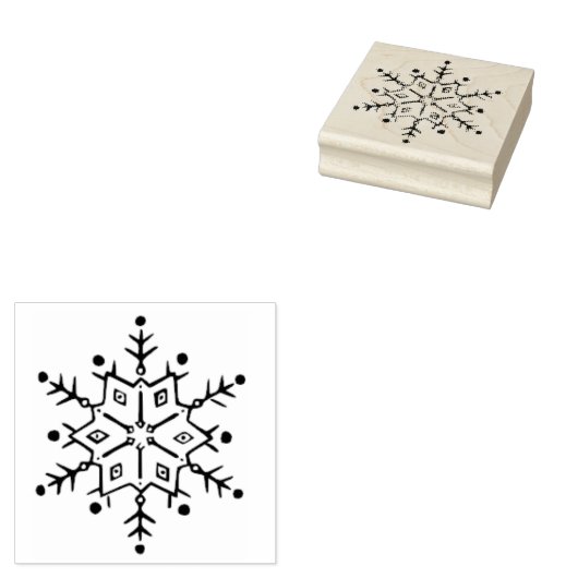 Sneeuwvlok 2 kunststempel rubberstempel (Gestempeld)
