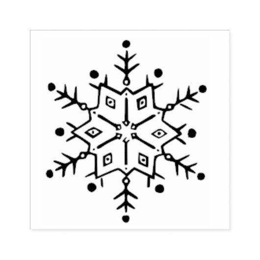 Sneeuwvlok 2 kunststempel rubberstempel (Afrduk)