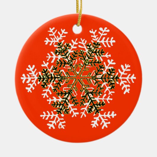 Sneeuwvlok 2 Witte Transp de Gift… Keramisch Ornament (Voorkant)