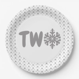 Sneeuwvlok 2e verjaardag papieren bordje