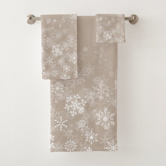 Sneeuwvlok Aangepaste Kleuren Kerst Badhanddoek S Bad Handdoek (Insitu)