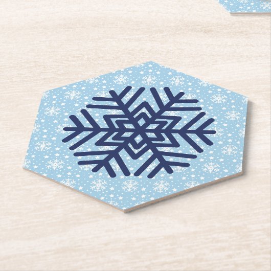 Sneeuwvlok absorberende kerst kartonnen onderzetters (Schuin)